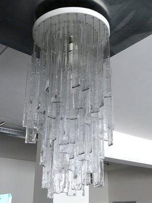 Large Vintage Clear Murano Glass Chandelier from Mazzega, 1970s-OT-1033645