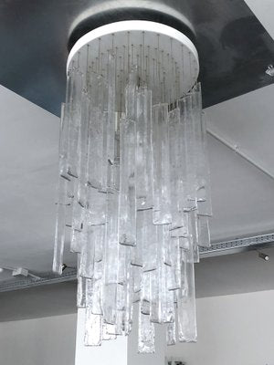 Large Vintage Clear Murano Glass Chandelier from Mazzega, 1970s-OT-1033645