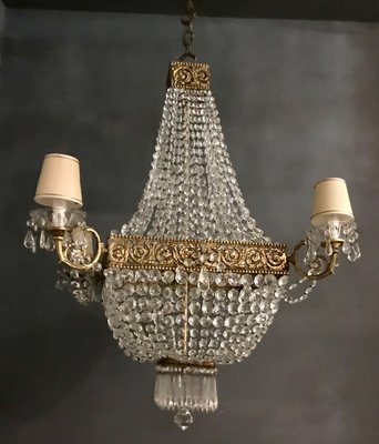 Large Vintage Crystal Chandelier, 1950s-JJC-656826