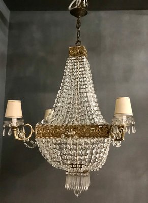 Large Vintage Crystal Chandelier, 1950s-JJC-656826