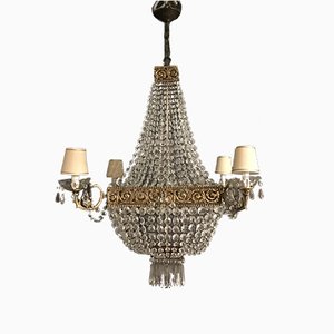 Large Vintage Crystal Chandelier, 1950s-JJC-656826