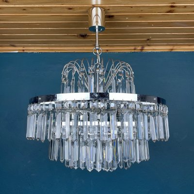 Large Vintage Crystal Chandelier from Sijaj Hrastnik, Yugoslavia, 1970s-WQC-1144148