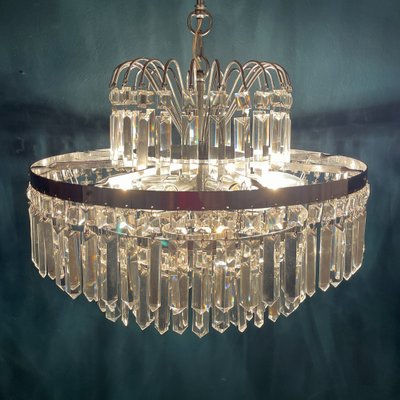 Large Vintage Crystal Chandelier from Sijaj Hrastnik, Yugoslavia, 1970s-WQC-1144148