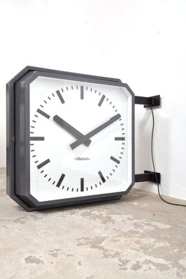 Large Vintage Double-Sided Clock from Pragotron, 1960s-AOX-1822906