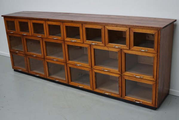 Large Vintage Dutch Oak Haberdashery Shop Cabinet / Vitrine, 1950s-XO-1696501