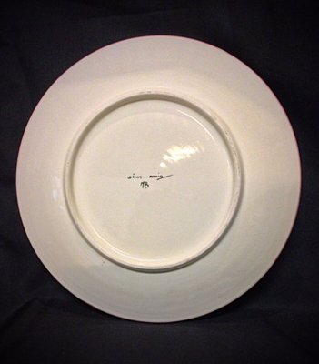 Large Vintage Faience Plate by M.B, 1950s-JZV-2041754