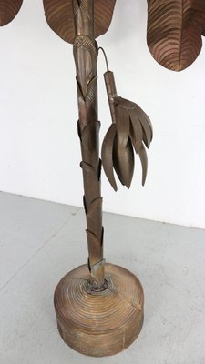 Large Vintage French Coastal Copper Banana Palm Tree from Maison Jansen, 1970s-DT-2026315