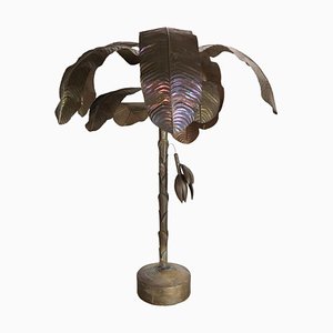 Large Vintage French Coastal Copper Banana Palm Tree from Maison Jansen, 1970s-DT-2026315