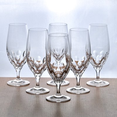 Large Vintage French Flutes in Royal Crystal, 1950s, Set of 6-SHG-2035696