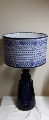 Large Vintage German Table Lamp with Blue Ceramic Foot, 1970s-HOI-1780296