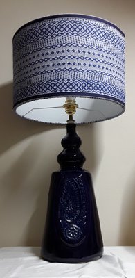 Large Vintage German Table Lamp with Blue Ceramic Foot, 1970s-HOI-1780296