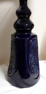 Large Vintage German Table Lamp with Blue Ceramic Foot, 1970s-HOI-1780296