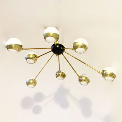 Large Vintage Gold Ceiling Lamp, 1980s-OLY-782293