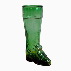 Large Vintage Green Glass Drinking Boot from Salamander Shoe Company, 1930s-GQ-578361