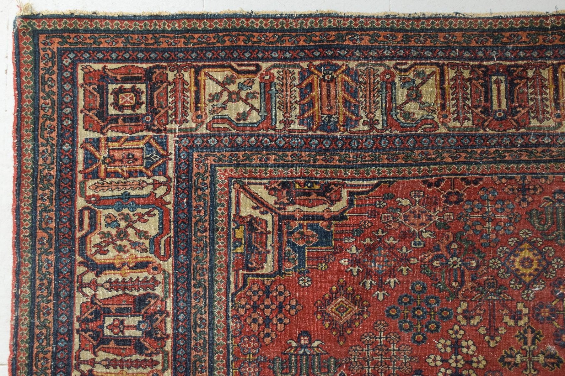 Large Vintage Handwoven Tabriz Rug