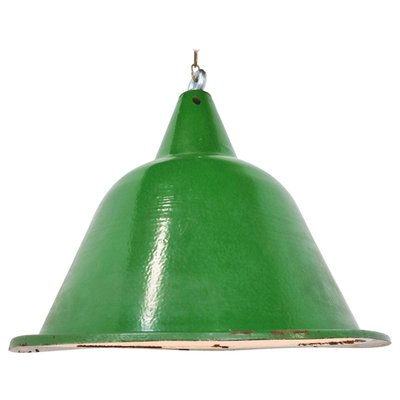 Large Vintage Industrial Green Enamel Pendant Light, 1960s-IRH-1141169