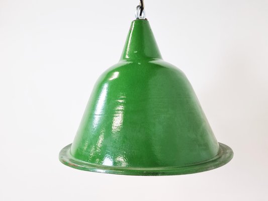 Large Vintage Industrial Green Enamel Pendant Light, 1960s-IRH-1141169