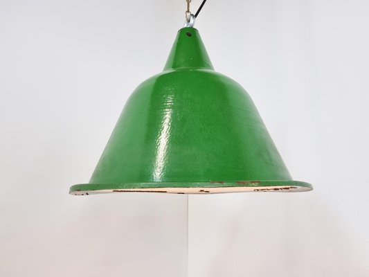 Large Vintage Industrial Green Enamel Pendant Light, 1960s-IRH-1141169