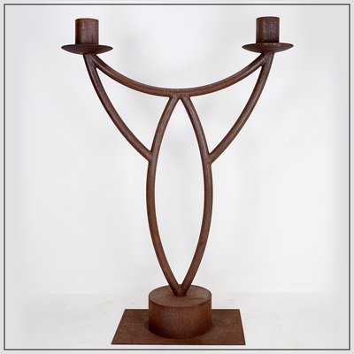 Large Vintage Iron Candleholder-NYF-2019140