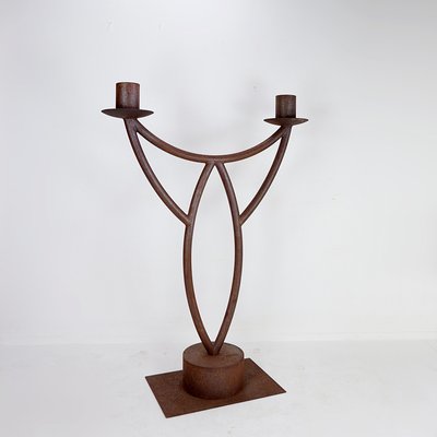 Large Vintage Iron Candleholder-NYF-2019140