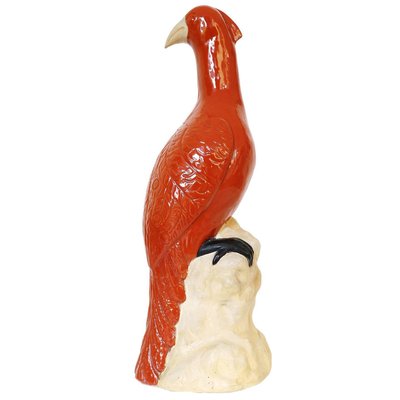 Large Vintage Italian Majolica Pottery Figurine of Pheasants Bird-DEK-932465