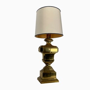 Large Vintage Italian Solid Brass Table Lamp, 1950s-OT-1279303