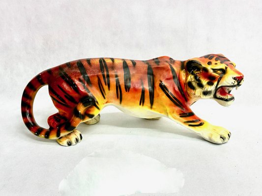 Large Vintage Italian Tiger Statue in Resin, 1970s-ZCY-1778064