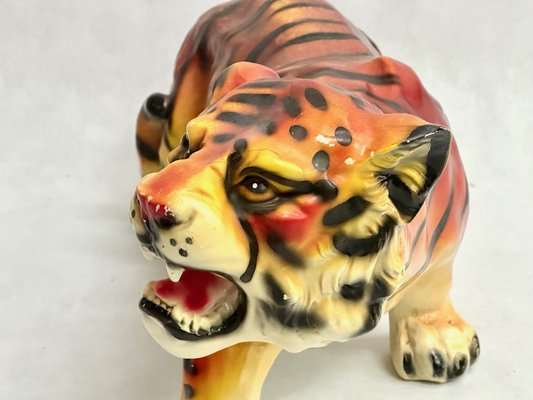 Large Vintage Italian Tiger Statue in Resin, 1970s-ZCY-1778064