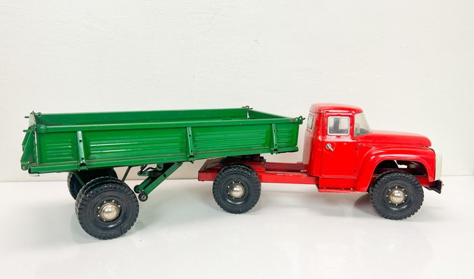 Large Vintage Metal Russian Truck with Trailer, 1986-WZZ-1730045