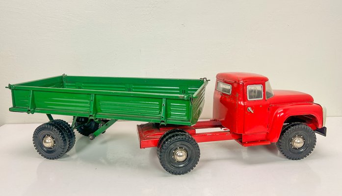 Large Vintage Metal Russian Truck with Trailer, 1986-WZZ-1730045