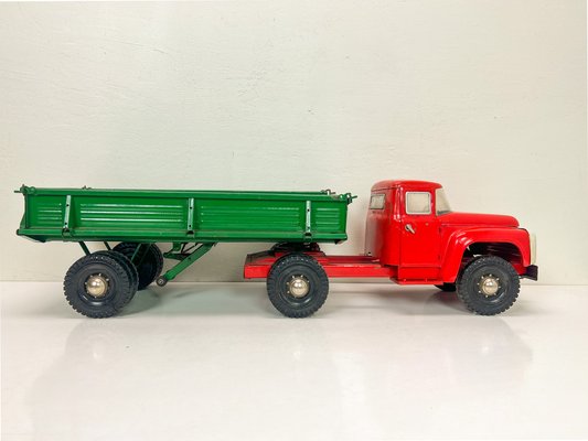 Large Vintage Metal Russian Truck with Trailer, 1986-WZZ-1730045