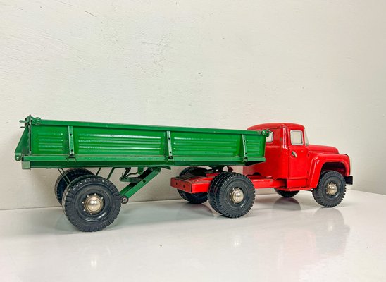 Large Vintage Metal Russian Truck with Trailer, 1986-WZZ-1730045