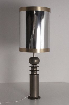 Large Vintage Metal Table Lamp, Italy, 1970s-KT-1240243