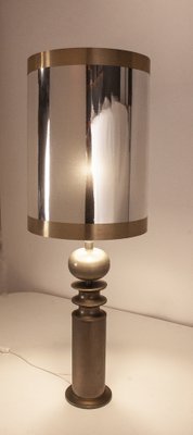 Large Vintage Metal Table Lamp, Italy, 1970s-KT-1240243