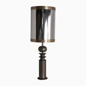 Large Vintage Metal Table Lamp, Italy, 1970s-KT-1240243