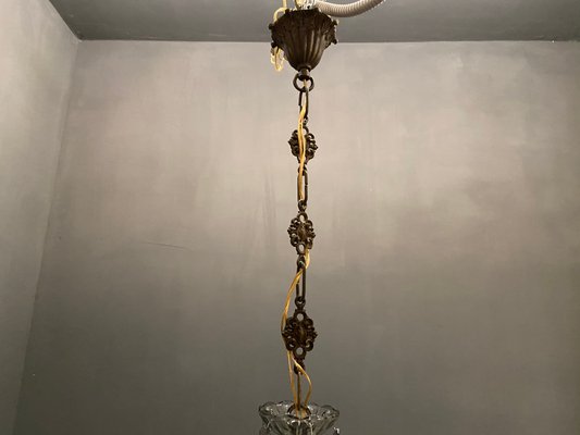 Large Vintage Murano Glass 16-Light Chandelier with Crystals, 1960s-JJC-875341