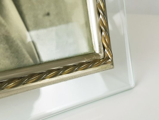 Large Vintage Nickel-Plated Picture Frames in Brass and Glass, 1950s, Set of 2-RD-1814398