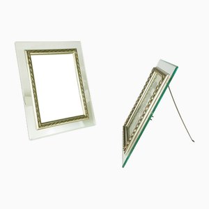 Large Vintage Nickel-Plated Picture Frames in Brass and Glass, 1950s, Set of 2-RD-1814398