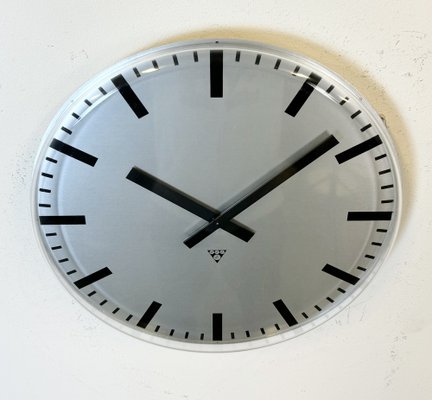 Large Vintage Office Wall Clock from Pragotron, 1980s-CGF-1757959