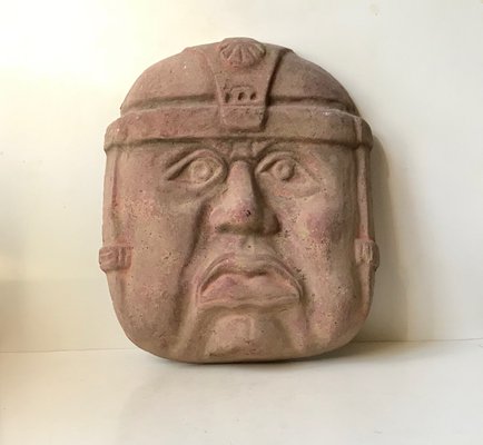 Large Vintage Olmec Terracotta Wall Head, Mexico, 1970s-LCR-957687