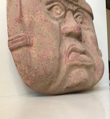 Large Vintage Olmec Terracotta Wall Head, Mexico, 1970s-LCR-957687