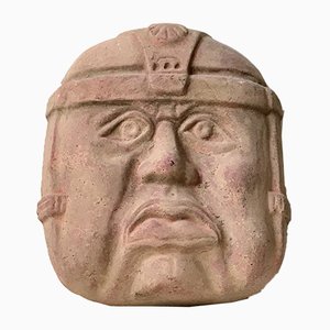 Large Vintage Olmec Terracotta Wall Head, Mexico, 1970s-LCR-957687