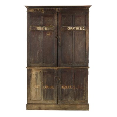 Large Vintage Patinated Wood Postal Cabinet-NQ-1076479