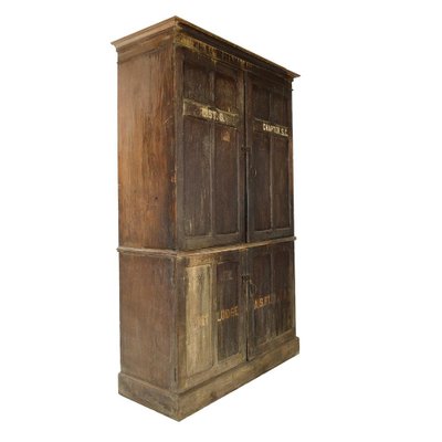 Large Vintage Patinated Wood Postal Cabinet-NQ-1076479