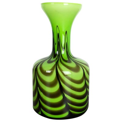 Large Vintage Pop Art Green Opaline Vase, Italy, 1970s-QZ-1075956