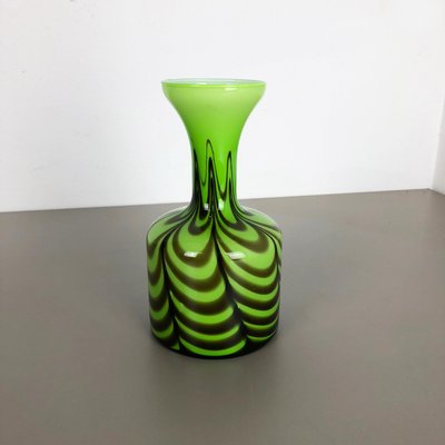 Large Vintage Pop Art Green Opaline Vase, Italy, 1970s-QZ-1075956