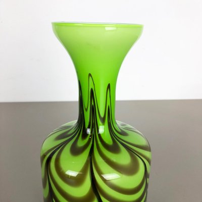 Large Vintage Pop Art Green Opaline Vase, Italy, 1970s-QZ-1075956