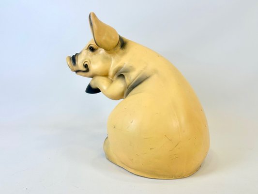 Large Vintage Resin Garden Pig Figure, 1980s-ZCY-2027830