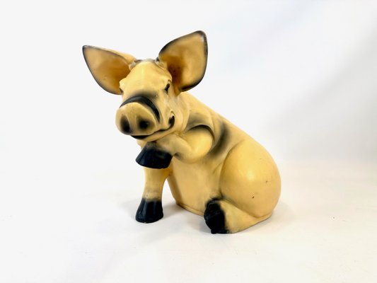 Large Vintage Resin Garden Pig Figure, 1980s-ZCY-2027830