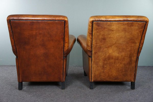 Large Vintage Sheep Leather Chairs, Set of 2-HPP-1796176